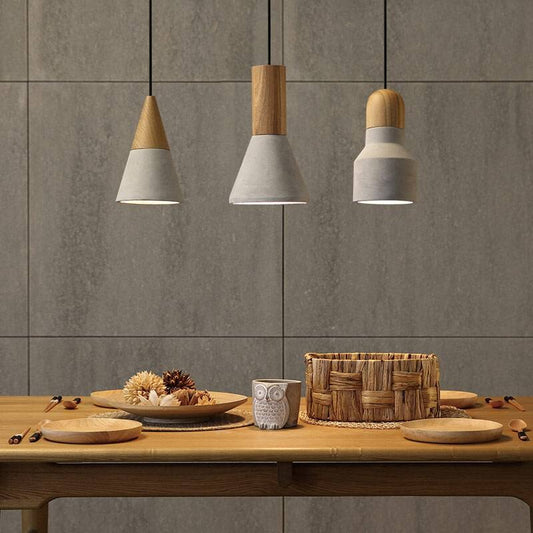 Nessa Concrete Wood Pendant Light