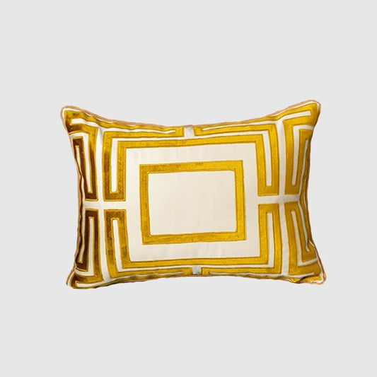 Chic Gold Geometry Lumbar Pillow Case