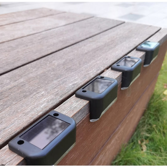 Outdoor Deck Solar LED Lights, Brown Black