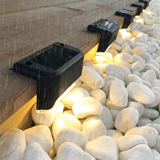 Outdoor Deck Solar LED Lights, Brown Black