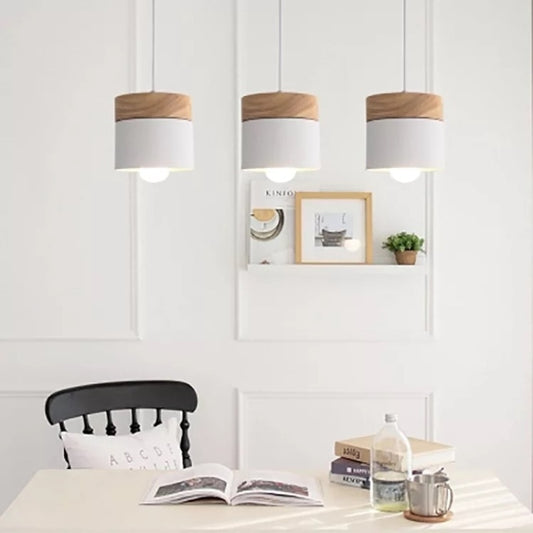 Nordic Wood Upside Down Candle Pendant Light
