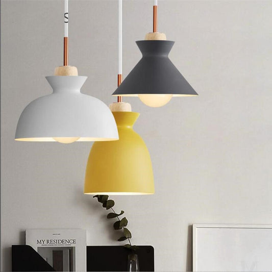 Modern Macaron Metal Dome Pendant Light