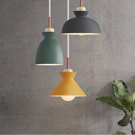 Modern Macaron Metal Dome Pendant Light