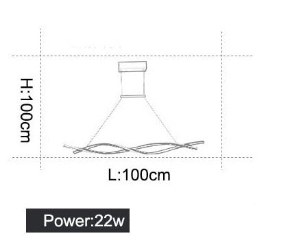Dual Twine Metal LED Chandelier Matte Black Gray