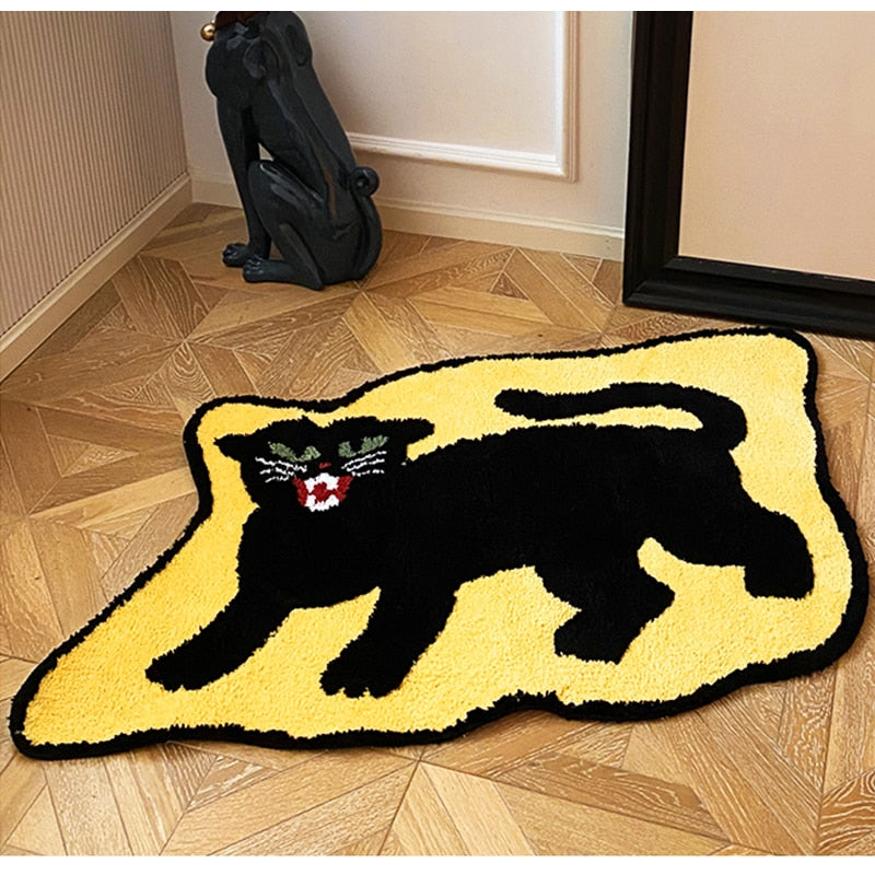 GG Black Cat Floor Area Rug