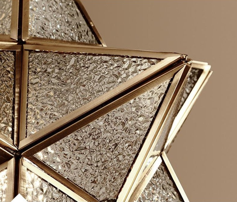 Copper Star Glass Chandelier