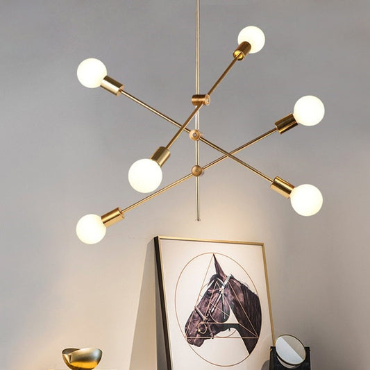Satellite 6 Lights Metal Pendant Light, 180° Rotatable