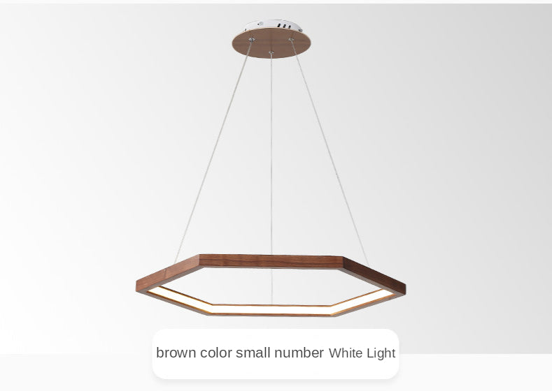 Modern Brown Hexagon LED Chandelier