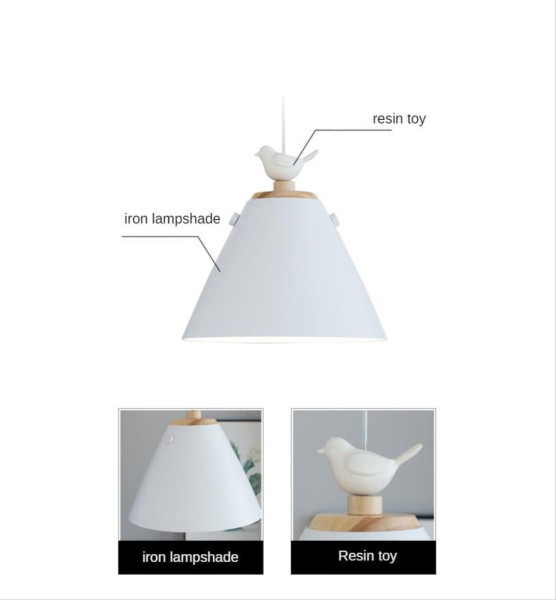 Dona White Bird on Pendant Light