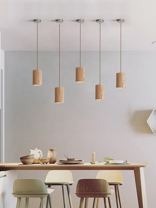 Japanese Minimalist Wood Pendant Light