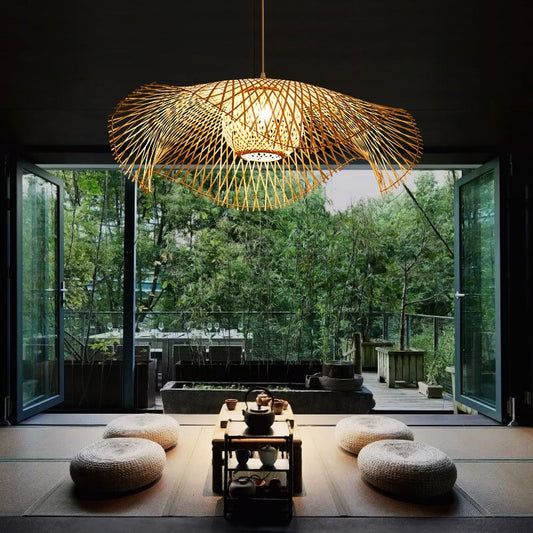 Top Hat Bamboo Handmade Pendant Light