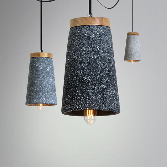 Wood Concrete Pendant Light, Mottled Color