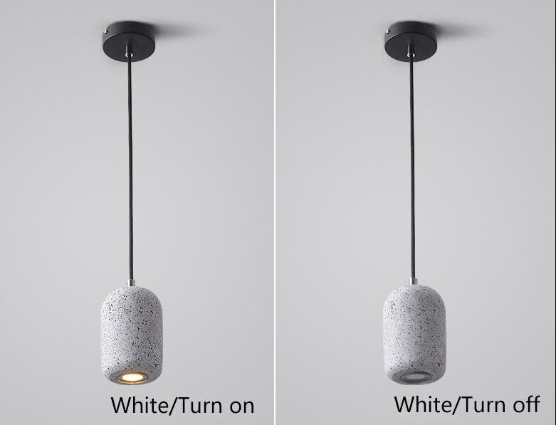 Concrete LED Pendant Light, Mottled White