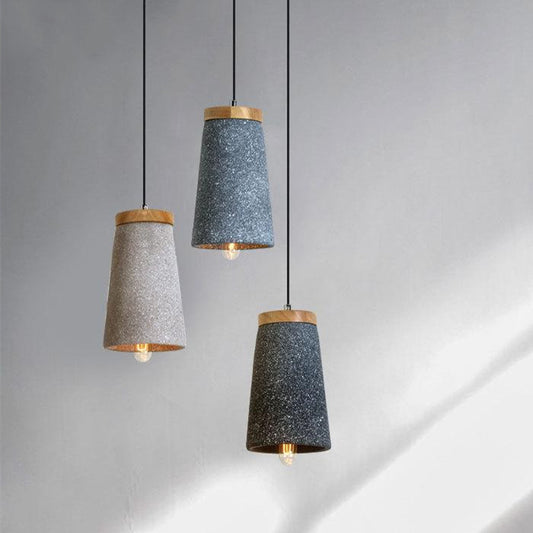 Wood Concrete Pendant Light, Mottled Color