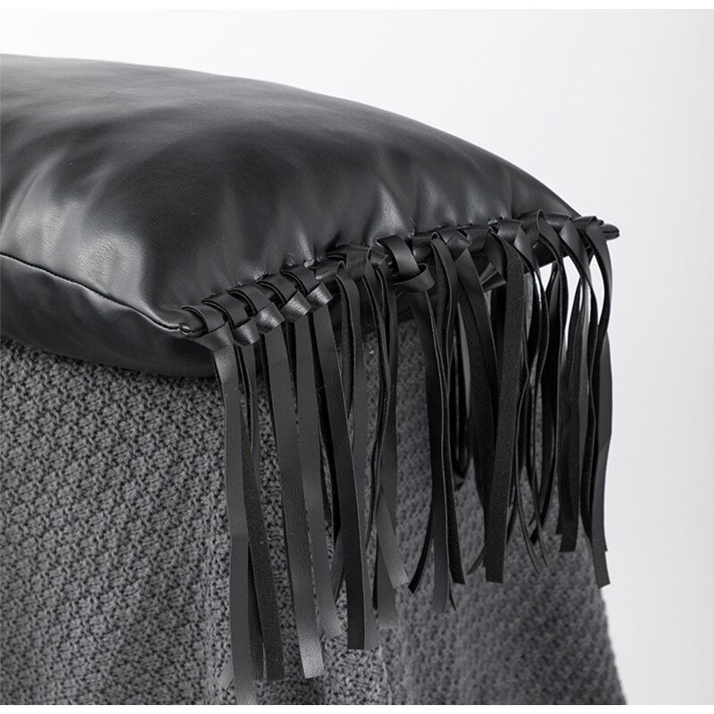Modern Tassels Leather Pillow Case