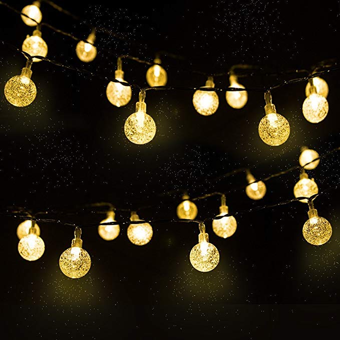 100-Light Indoor/Outdoor 42 ft. Solar String Light with Single Seeded Bulbs