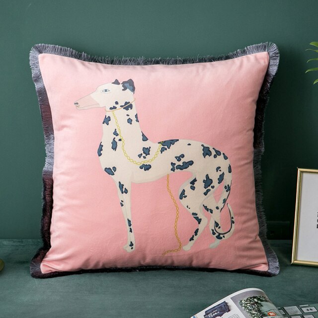 Red Animals Throw Pillow Case