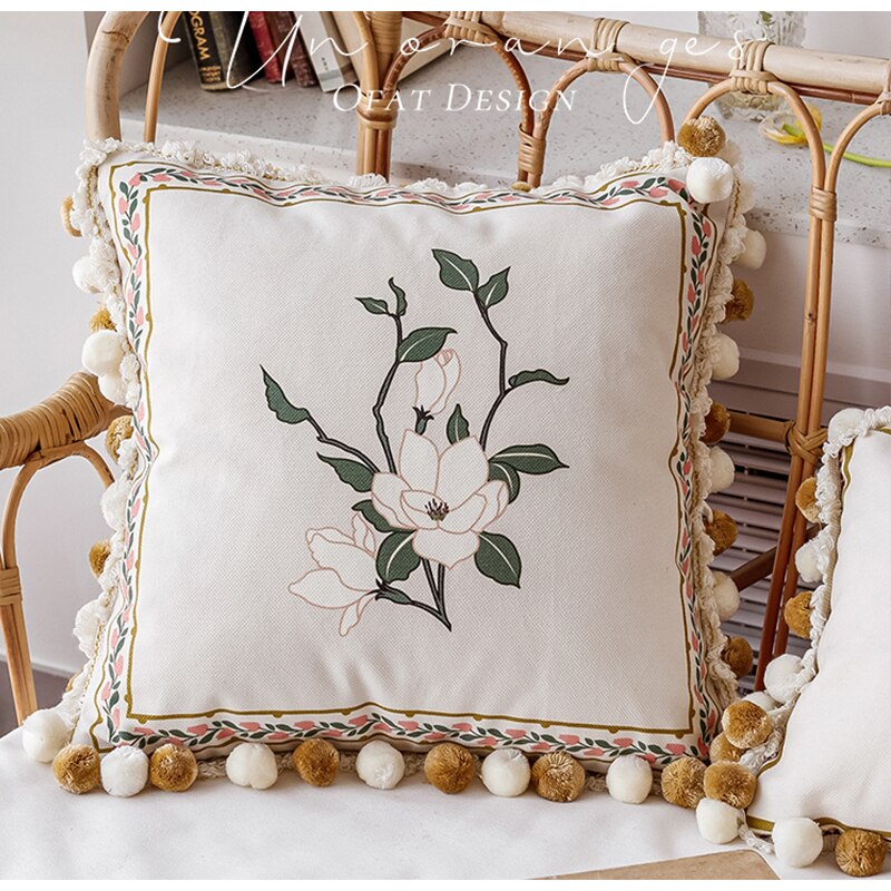 Eastern Elegant Flower Throw Pillow Case, Double Sided Print