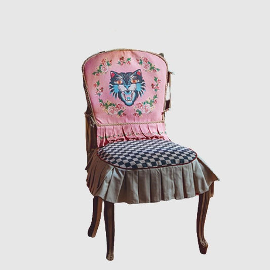 Luxury GG Style Pink Cat Slipcover, Chaplet Garland