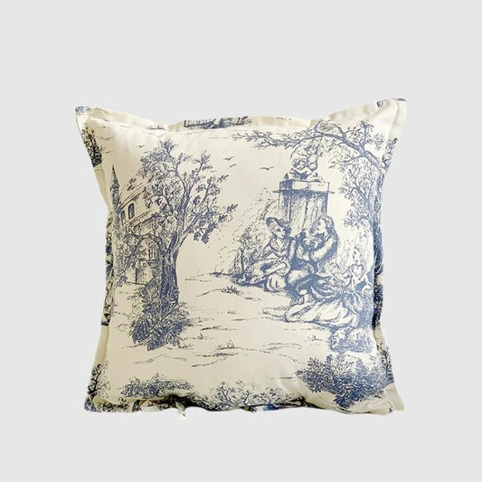 Toile De Jouy Canvas Throw Pillow Case, 47x47cm
