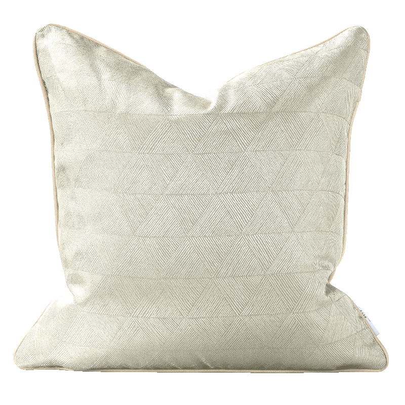 Chic Khaki Champagne Jacquard Pillow Case, 45x45cm