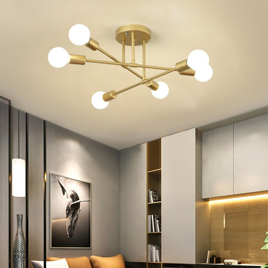 Sputnik Black Flush Mount Ceiling Light