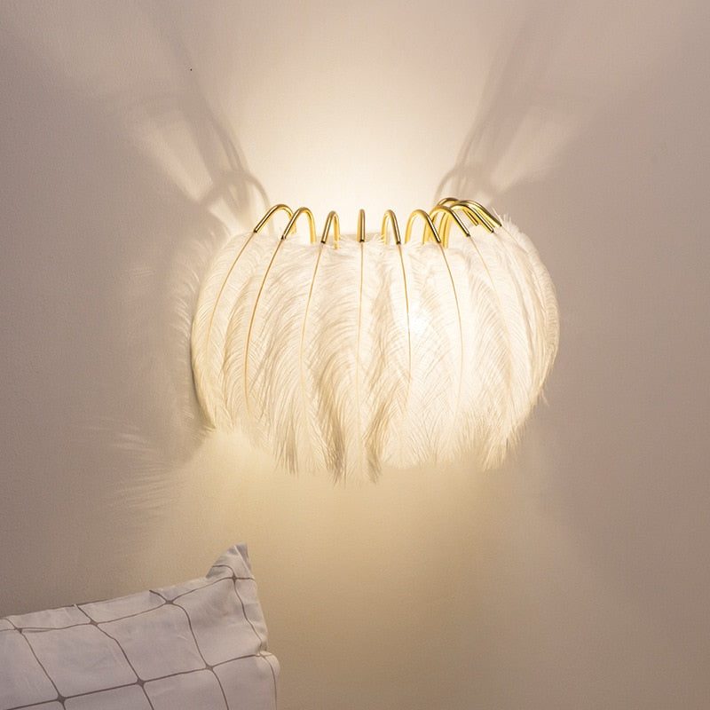 Scandinavian Feather wall light