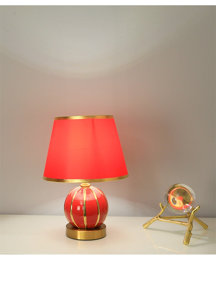 Gold Pumpkin Ceramic Table Lamp