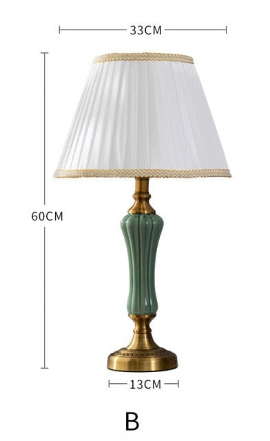 Vintage Ceramic Light Blue Table Lamp
