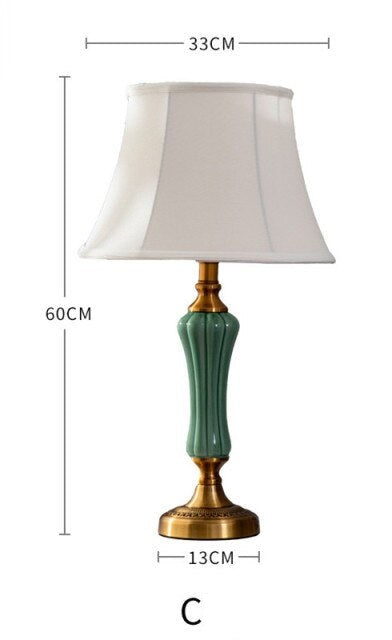 Vintage Ceramic Light Blue Table Lamp