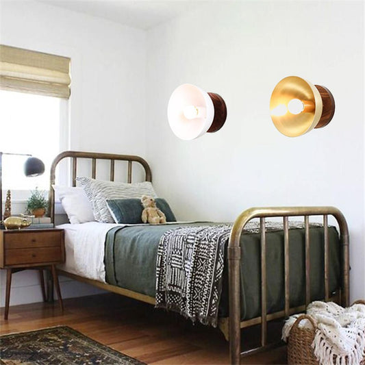 Japanese Copper Wood Flush Mount Light