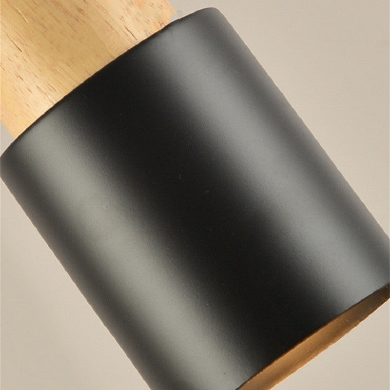 Japanese Wood Pendant Light, Black White