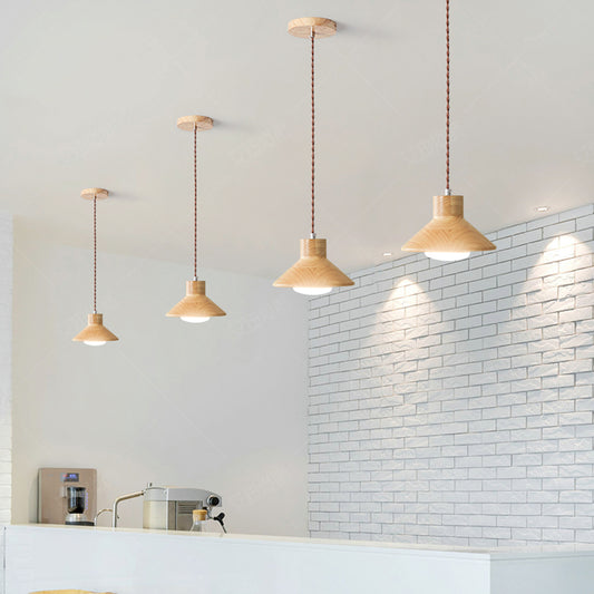 Nordische moderne Pendelleuchte aus Holz