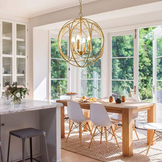 Geometry Gold  Chandelier Light