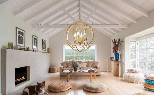 Geometry Gold  Chandelier Light