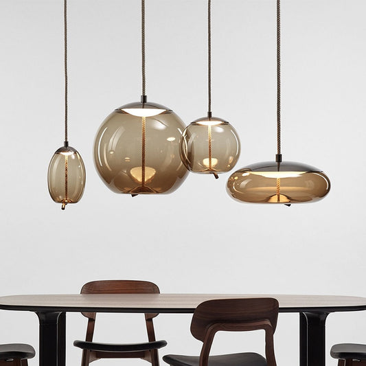 Mid-Century Glass LED Pendant Light